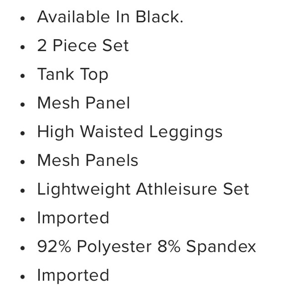 Fashion Nova You Want To Be Me Athleisure Tank And Legging Set Black Size large - Picture 4 of 16